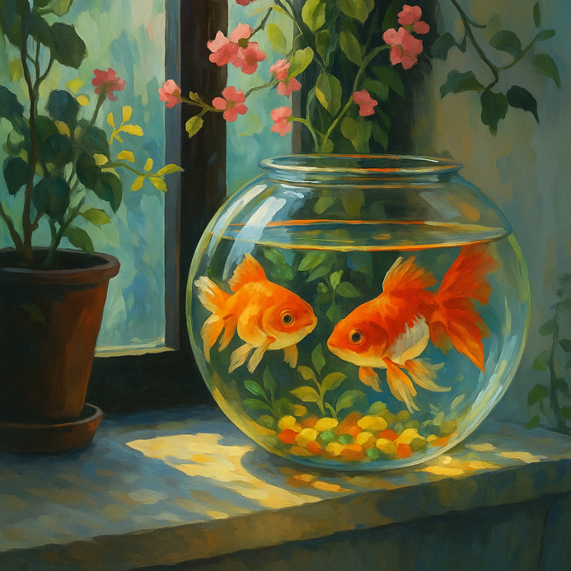 Guldfiskskål - Diamond Painting