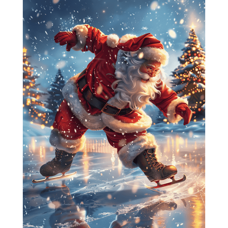 Tomten på isen - Diamond Painting