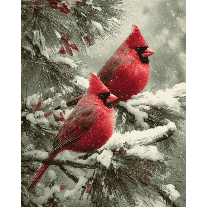 Nordliga kardinaler - Diamond Painting
