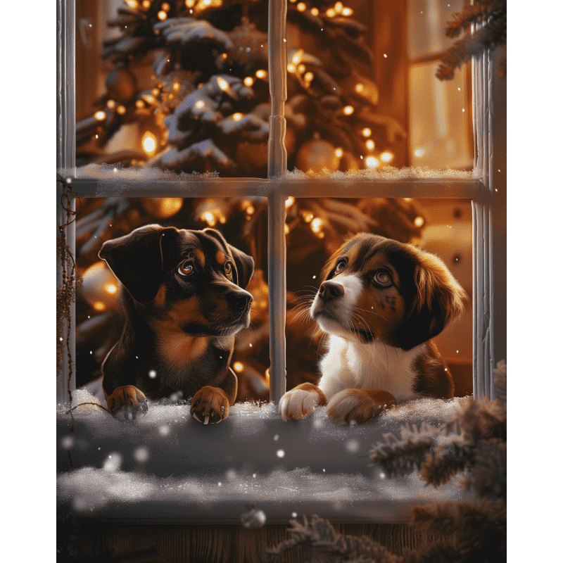 Väntar på jultomten - Diamond Painting