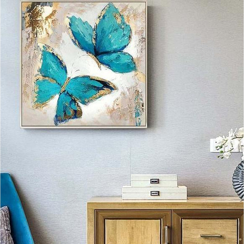 Blå tecknade fjärilar från 50x50cm Blå tecknade fjärilar från 50x50cm Diamantmålning | Eget foto diamantmålnings | Diamond painting | Fyndiq | Sverige