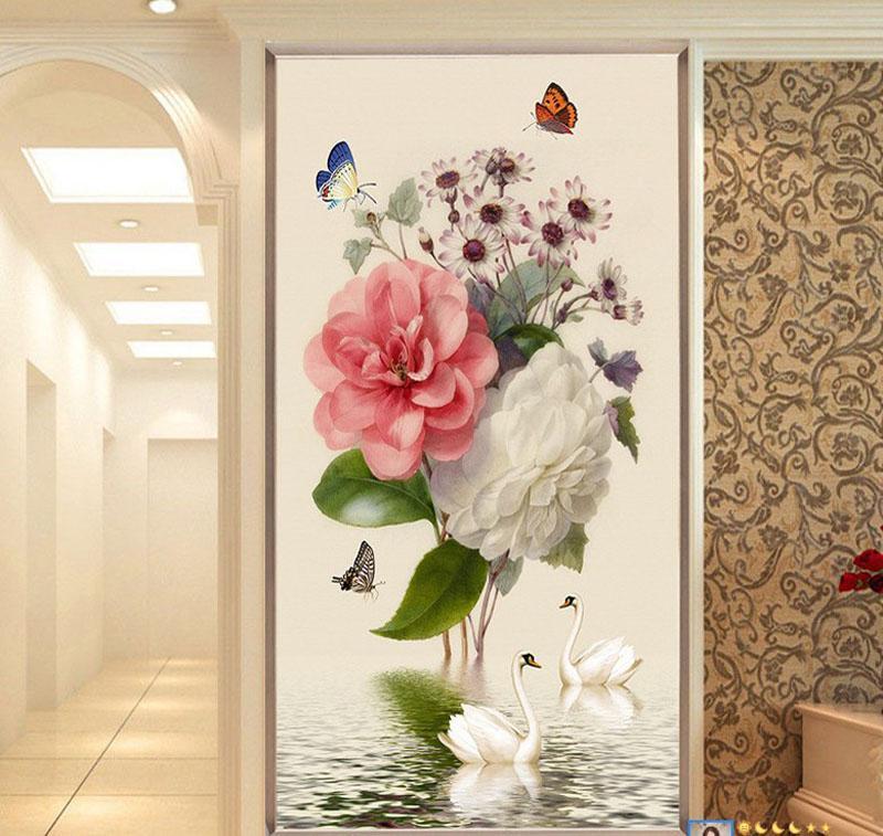 Blommor, svanar och fjärilar från 50x80cm Blommor, svanar och fjärilar från 50x80cm Diamantmålning | Eget foto diamantmålnings | Diamond painting | Fyndiq | Sverige