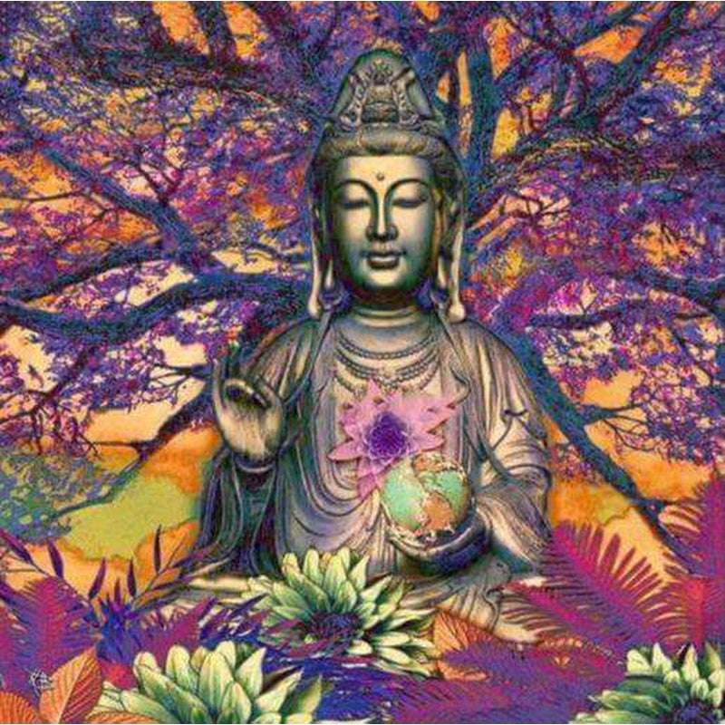 Buddha på det lila trädet Buddha på det lila trädet Diamantmålning | Eget foto diamantmålnings | Diamond painting | Fyndiq | Sverige
