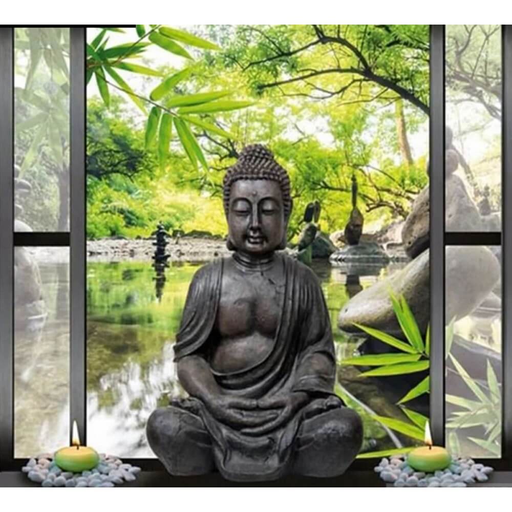 Buddha vid fönstret Buddha vid fönstret Diamantmålning | Eget foto diamantmålnings | Diamond painting | Fyndiq | Sverige