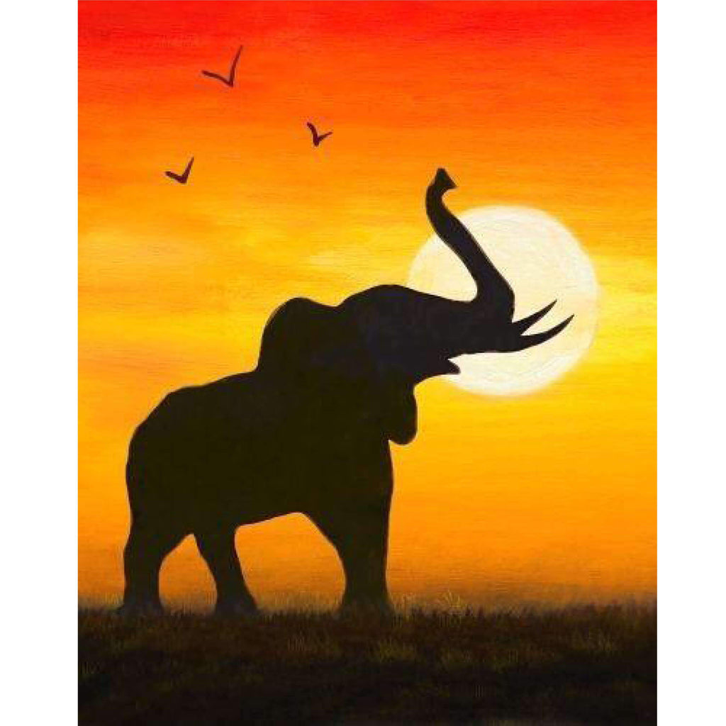 Elefant vid den afrikanska solnedgången Elefant vid den afrikanska solnedgången Diamantmålning | Eget foto diamantmålnings | Diamond painting | Fyndiq | Sverige