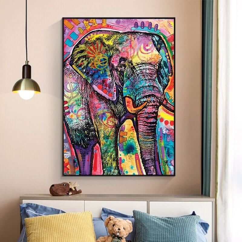 Färgglad elefant från 50x70cm Färgglad elefant från 50x70cm Diamantmålning | Eget foto diamantmålnings | Diamond painting | Fyndiq | Sverige