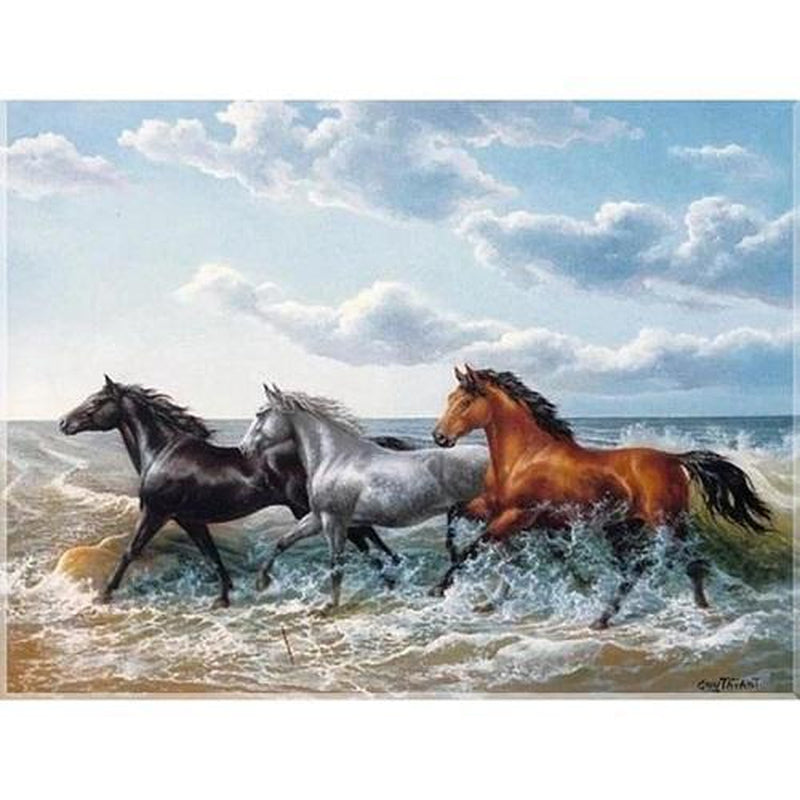 Hästar vid havet Hästar vid havet Diamantmålning | Eget foto diamantmålnings | Diamond painting | Fyndiq | Sverige