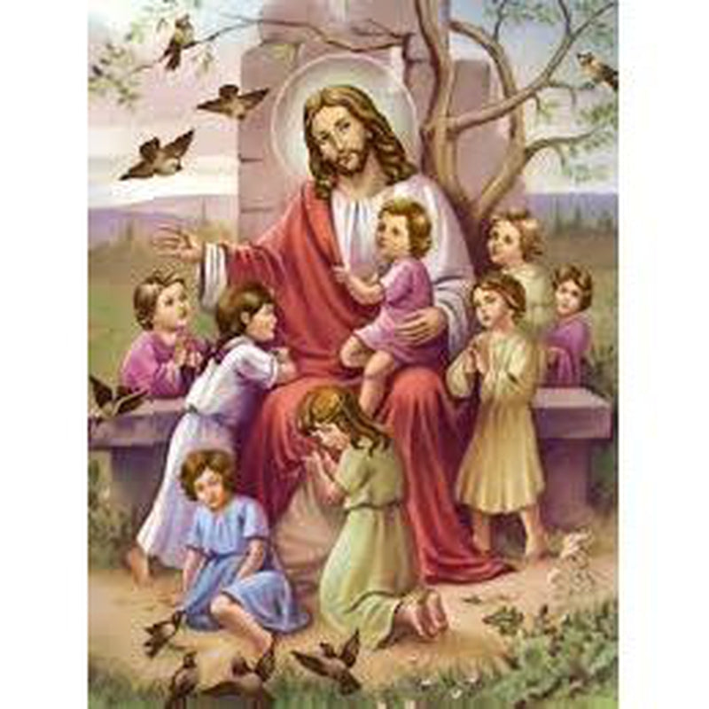 Jesus med barnen Jesus med barnen Diamantmålning | Eget foto diamantmålnings | Diamond painting | Fyndiq | Sverige