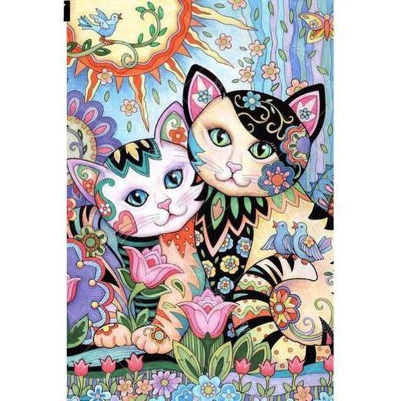 Katter i detaljrik teckning Katter i detaljrik teckning Diamantmålning | Eget foto diamantmålnings | Diamond painting | Fyndiq | Sverige