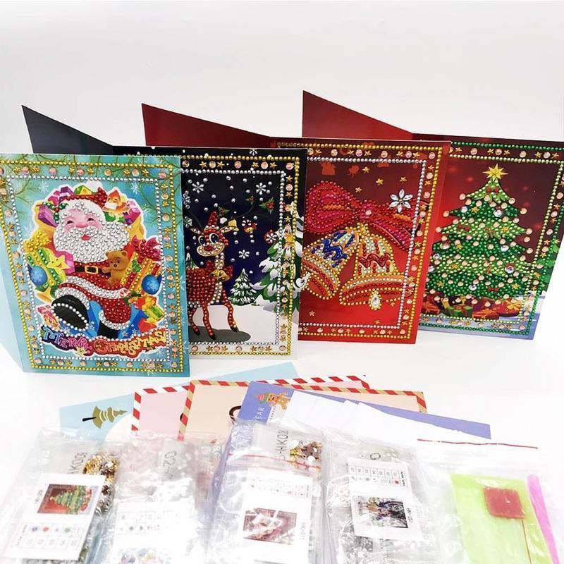 Kerstkaarten 4 stuks 3 Diamond painting | Eigen foto | Dieren | Kopen | Dikke dames | Action | Nederland | Steentjes | Diamant | De Diamond Painter