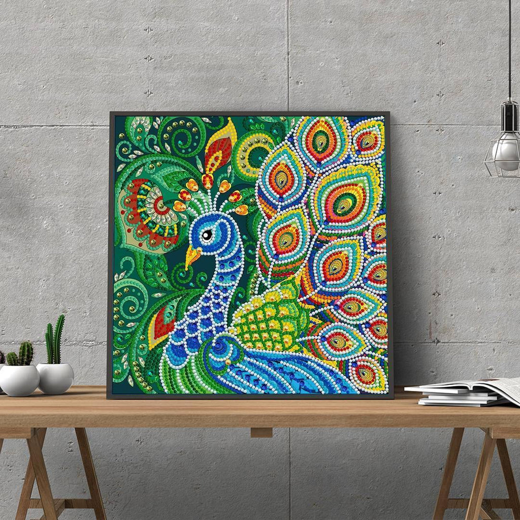 Påfågel | Självlysande 30x30cm Påfågel | Självlysande 30x30cm Diamantmålning | Eget foto diamantmålnings | Diamond painting | Fyndiq | Sverige